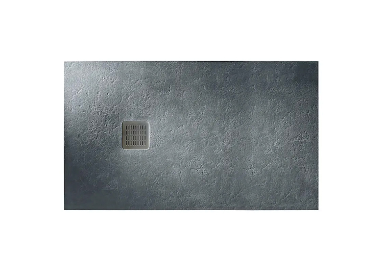 Піддон TERRAN 120x90 графіт, штучний камінь (з сифоном і трапом) AP014B038401200 зображення 1