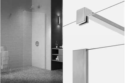 Душ. кабіна walk in NESTA GOLD BRUSHED 110x200 скло clear glass ACTIVE SHIELD 8mm