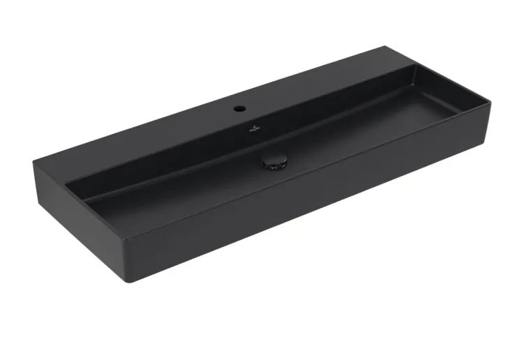 MEMENTO 2.0 Умивальник підвісний 1200x470 мм б/п Pure Black CP з отвором під змішувач (4A22CHR7) зображення 1