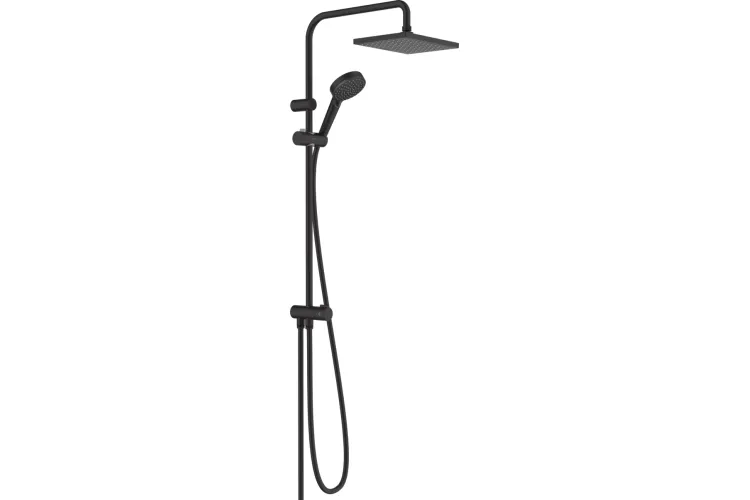 Душова система Vernis Shape Showerpipe 230 1jet Reno EcoSmart без змішувача, Matt Black (26289670) image 1