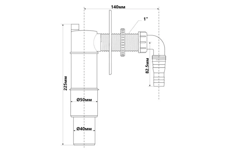 Сифон для пральної машини настінний HCWM50V image 2