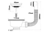 Злив до кухонної мийки 3.5" з переливом FSW50PPOL25 круглий image 2