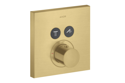 Термостат для 2-х споживачів Axor ShowerSelect square прихованого монтажу, Brushed Gold Optic 36715250