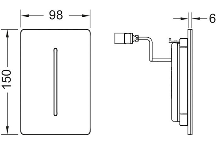 Панель змиву TECEfilo-Solid для пісуара, нержавіюча сталь 230/12В батарея (9242037) зображення 2