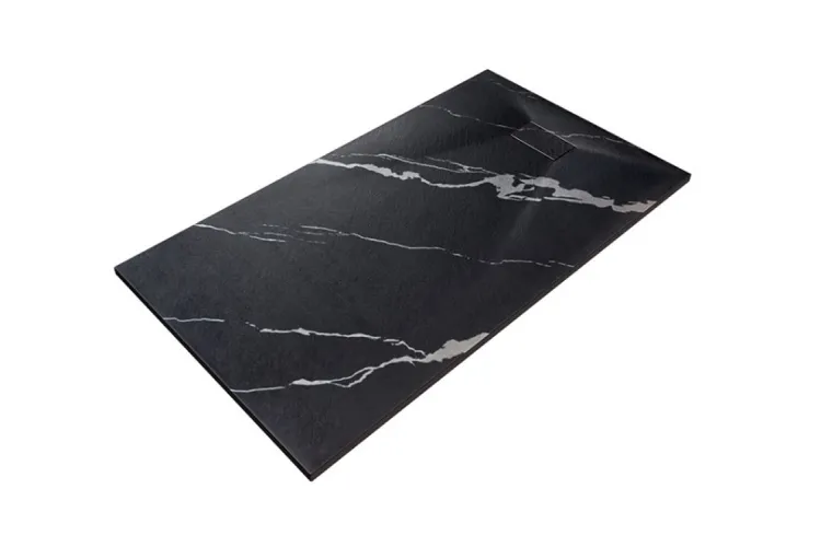 Піддон прямокутний VEXO MARBLE 160х90 чорний + сифон зображення 2