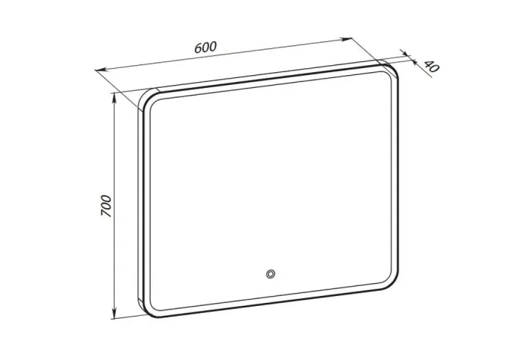 Дзеркало DONATO white 60х70 sensor, з підсвіткою, прямокутне, в сталевій рамі зображення 3