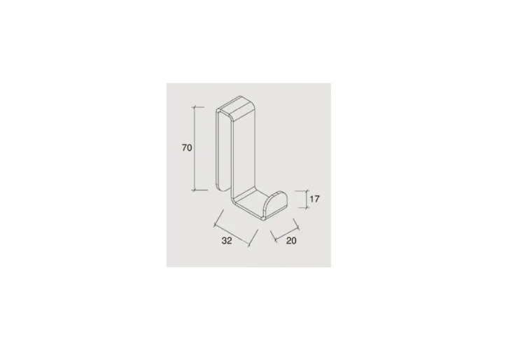 Гачок на скло "STYLE" RAL9016 white gloss image 2