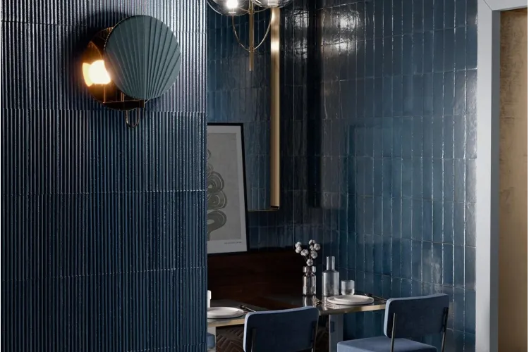 M96L CROGIOLO RICE BLU STR PLEAT LUX 7.5х20 (плитка настінна) image 3