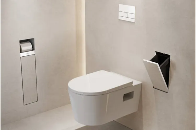 XtraStoris Rock Вбудов.відро д/сміття 2.5л з дверцятами, під плитку 30х15х14см, Matt White (56063700) зображення 2