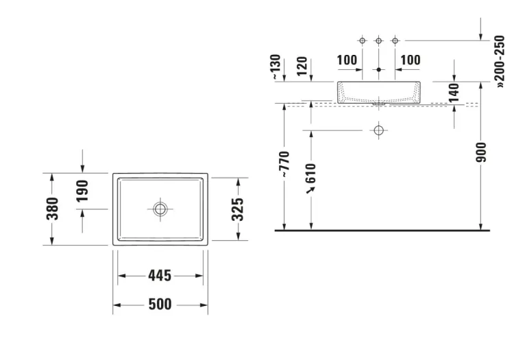 VERO AIR Умивальник на стільницю 50х38 см  (2351500000) зображення 5