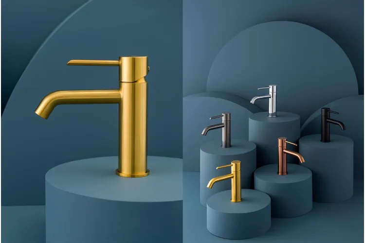 ROUND, Змішувач для умивальника 160 мм, керамічний картридж, d35 мм, аератор"plus", підключення 3/8", brushed gold (100306653) image 2