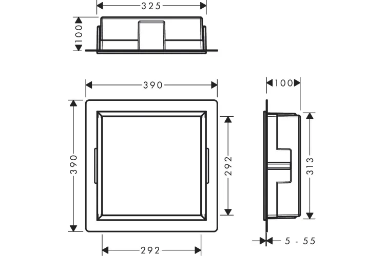 XtraStoris Original Настінна ніша з інтегрованою рамкою 30х30х10см Matt Black (56061670) image 6