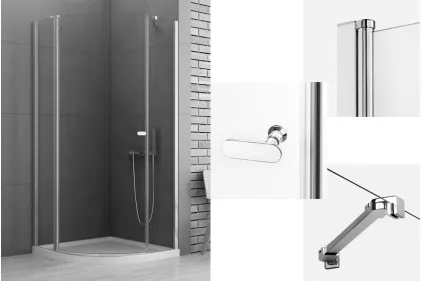 Душова кабіна півкругла NEW SOLEO 100x100x195 скло clear ACTIVE SHIELD 6мм