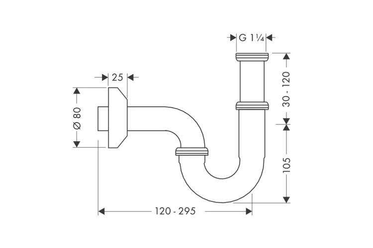 Сифон Hansgrohe для умивальника, Chrome (53010000) image 2