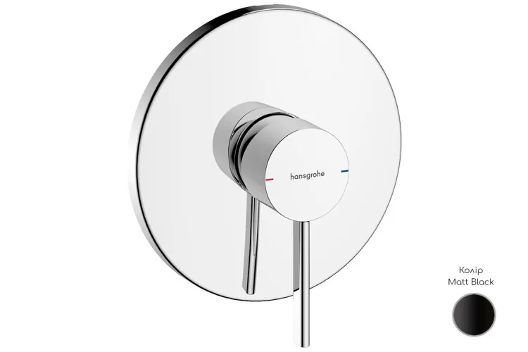 Змішувач Zesis S прихованого монтажу для душу Matt Black, (74616670) зображення 1