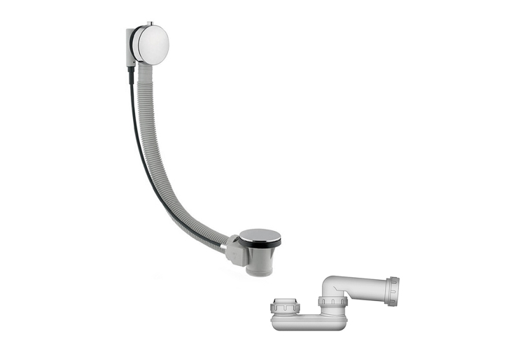 Сифон для ванни з автоматичним зливом-переливом L-58 хромований (100060498) image 1