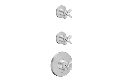 Термостат Axor Archivio Cross для 2-х споживачів, Stainless Steel Optic (34142800)