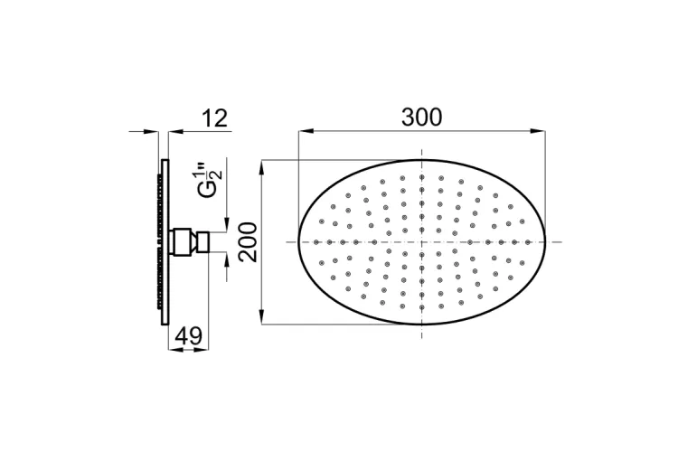 Верхній душ Oval 30x20 см, matt black (100348356) зображення 3