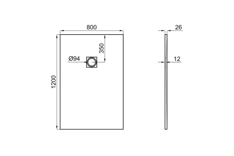 SLATE Душовий піддон MINERAL STONE 120х80, білий (100259687) image 3