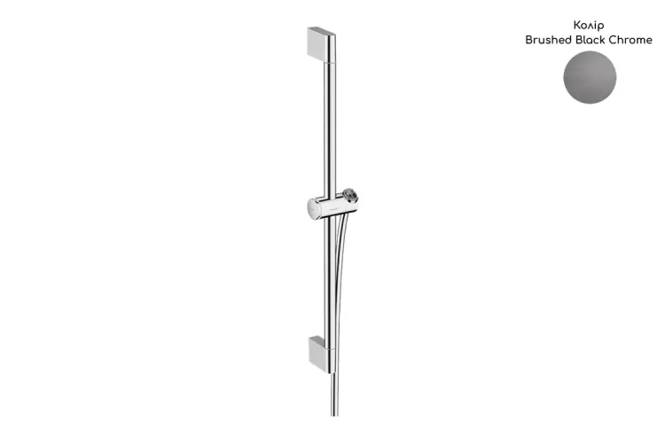 Душова штанга Pulsify S 65 см зі шлангом 160 см, Brushed Black Chrome (24400340) зображення 1