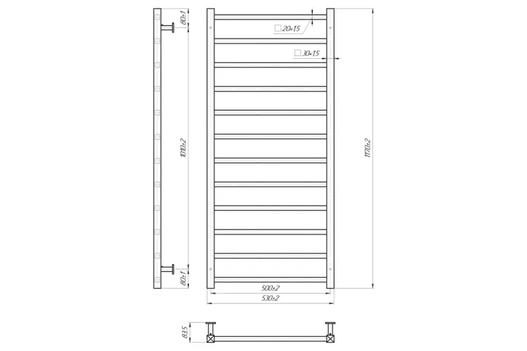 Рушникосушка INOX Токіо 1170х530/500 зображення 4