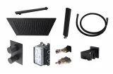 KITS BLACK SQUARE SHOWER комплект для душу з верхнім душем NEPTUNE SLIM 30х30, чорний (100275132)