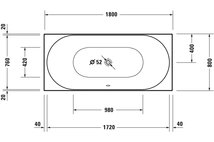 D-NEO Ванна 180x80 см акрилова DUO (700476000000000) image 3