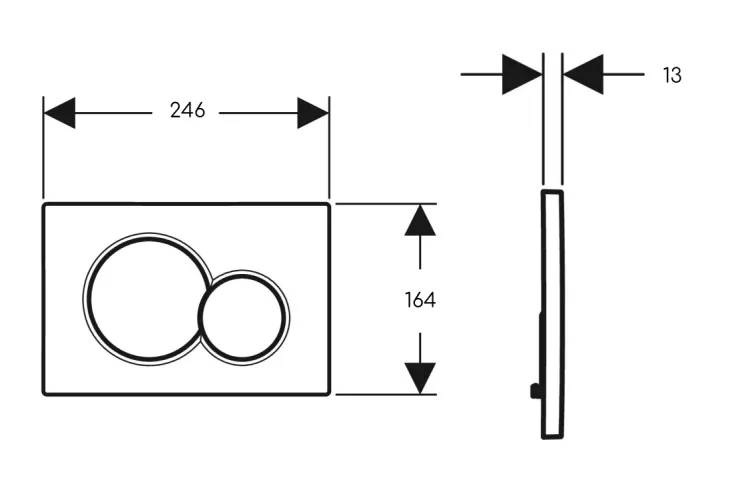 Кнопка змиву Sigma 01, подв.змив, хром глян./хром мат (115.770.KA.5) зображення 2