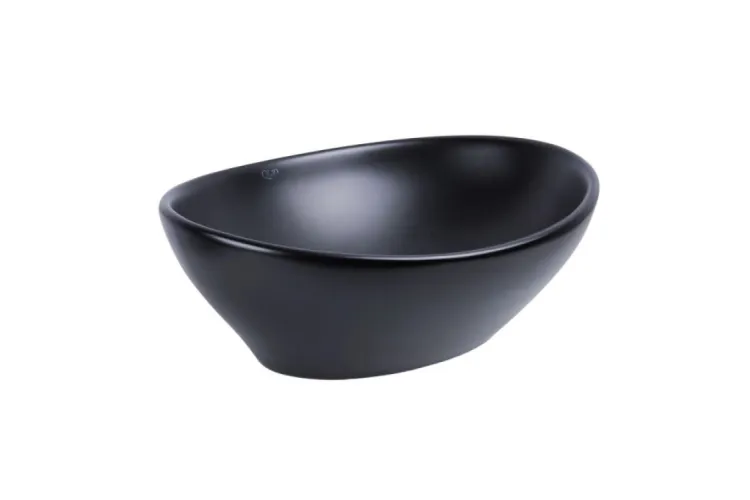 DOVE Умивальник накладний на стільницю, овальний, без донного клапана 415x340 мм. Matt Black зображення 1