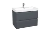Тумба АКЦЕНТ ЛЮКС 75 см з умивальником Deep (консольна) GRAPHIT-MATT 006 R7024 