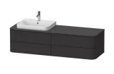 HAPPY D.2 Plus Консольна тумба на 4 шухляди 160х55 см Graphite Super Matt (HP4973L8080)