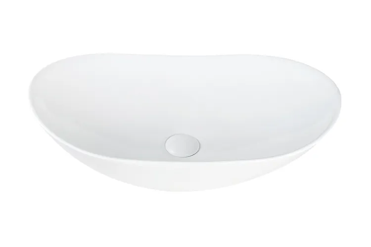 BARONESA Умивальник накладний без отвору під змішувач 60x36x15,5, glossy white зображення 2