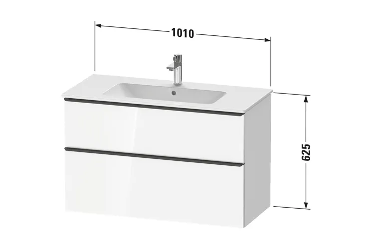 D-NEO Тумба під умивальник підвісна 101х62,5 см (DE4363010180000) White Matt, ручки хром зображення 2
