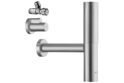 Сифон Axor Flowstar Design з кутовими кранами 3/8 для умивальника, Brushed Nickel 51304820