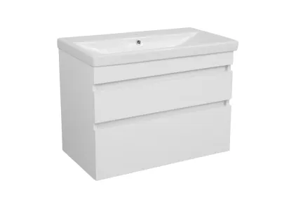 Тумба ВІНТАЖ 80 см з умивальником Elite, білий глянець