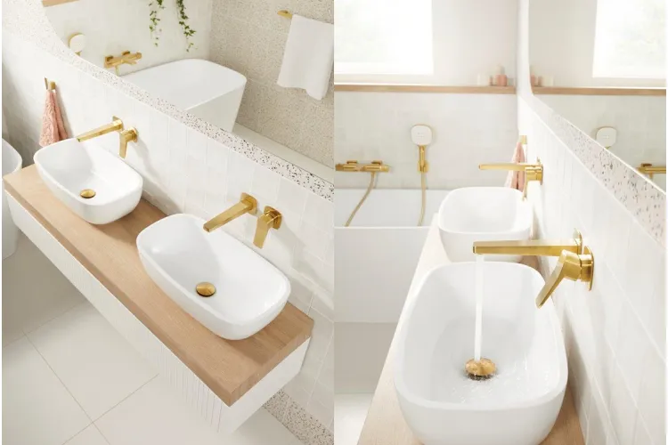 Змішувач для умивальника прихов.монтажу MALAGA  brushed light gold 4529-810-31 image 3