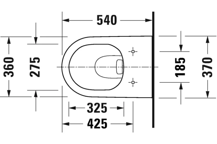 D-NEO Унітаз підвісний Rimless 54 см 2577090000 + сидіння 0021690000 (45770900A1) зображення 2