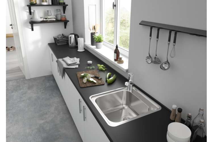Кухонна мийка S412-F400 на стільницю 480х520 з сифоном automatic (43335800) Stainless Steel зображення 4