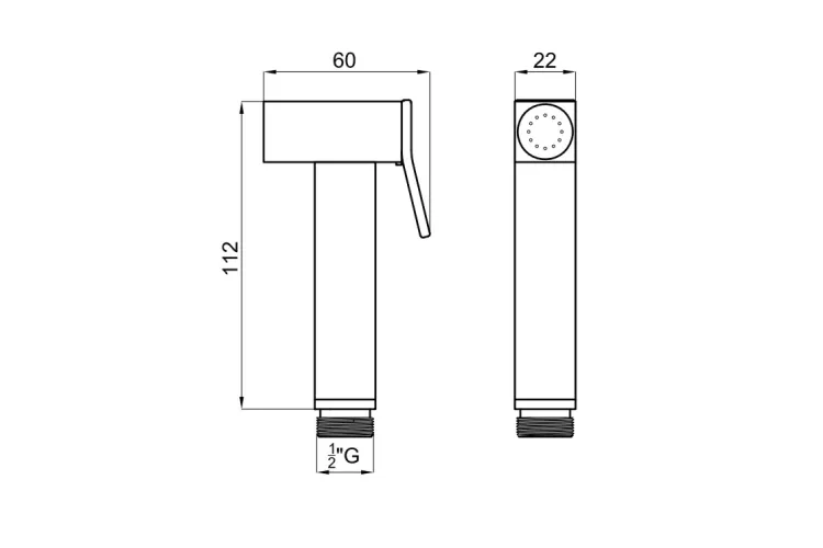 SQUARE, Лійка гігієнічного душу, квадратна, brushed copper (100284622) зображення 3