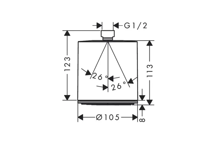 Верхній душ Pulsify 105 1jet .EcoSmart, Brushed Bronze (24132140) зображення 2