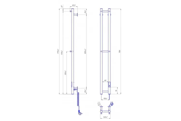 Рушникосушка e-INOX СОЛЕ 1170x140 TR 2.0 K сатин image 2