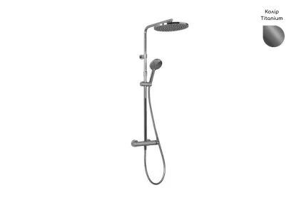 TEC ROUND, Душова система з термостатичним змішувачем, titanium (100377733)