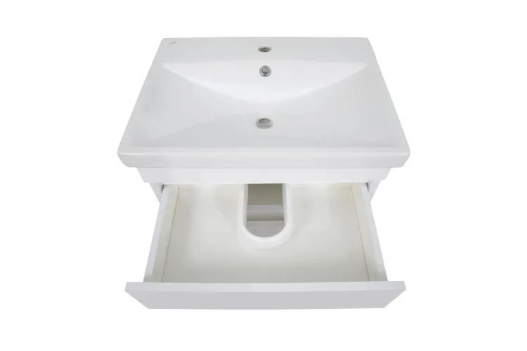 Тумба ВІНТАЖ 60 см з умивальником Elite, білий глянець зображення 3