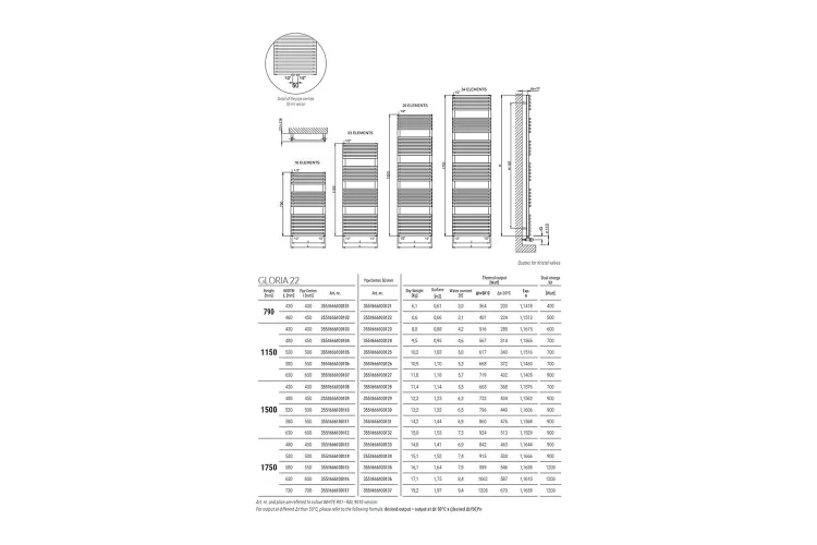 GLORIA 22 Рушникосушка 1150x480 F23 Sparkling Grey, бокове підключення (3551660000338) зображення 2