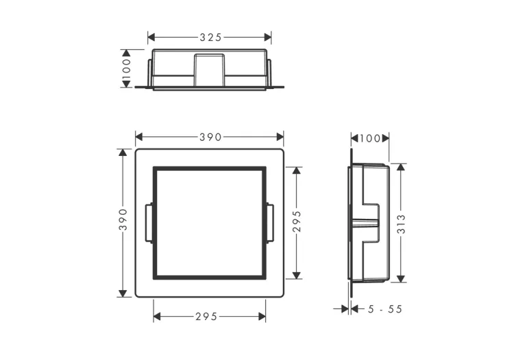 XtraStoris Rock Вбудов.відро д/сміття 4л з дверцятами, під плитку 30х30х10см, Brushed Stainless Steel (56089800) зображення 4