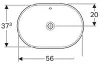 Умивальник VARIFORM 60 см овальний, врізний в стільницю, без отвору під змішувач, з переливом (500.729.01.2) зображення 2