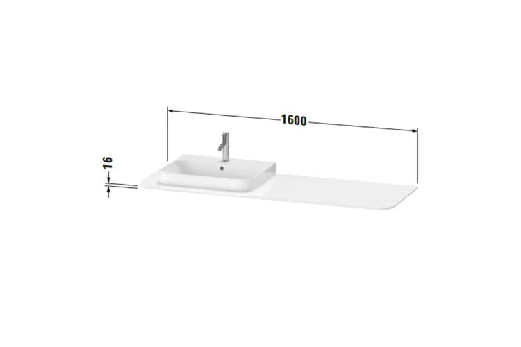 HAPPY D.2 Plus Стільниця для тумби 160х55 см (HP031HL3636) White Satin Matt зображення 2