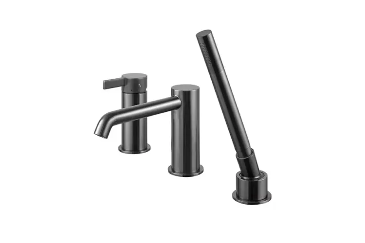 Зовн. частина врізного змішувача RONDO на борт ванни на 3 отв., brushed titanium (100292744) зображення 1