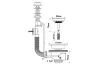 Злив для кухонної мийки (автомат) з квадратним переливом PUFS113R-CP 11/2 image 2