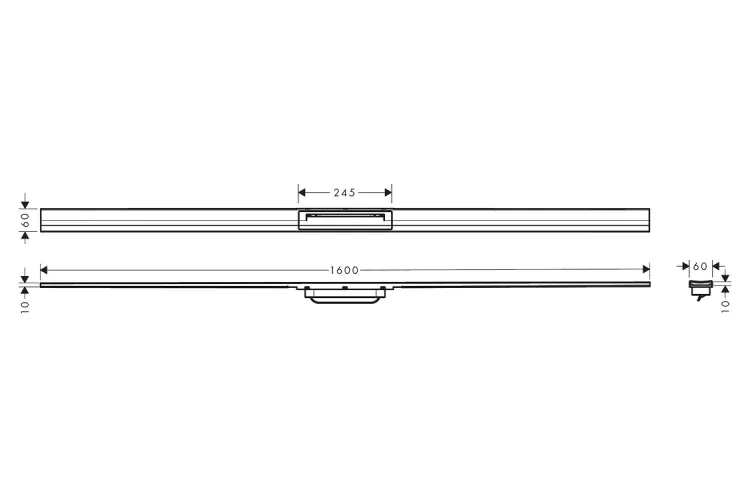 Верхня частина "RainDrain Flex" для душового трапу 1600 мм Brushed Stainless Steel (56261800) зображення 2